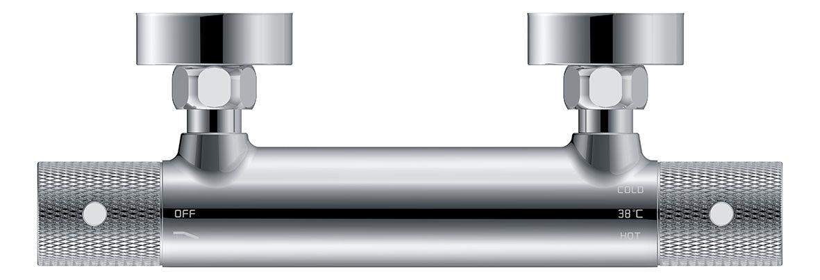 Ribbd thermostatische douchemengkraan hartafstand 15 cm chroom - WDtegels