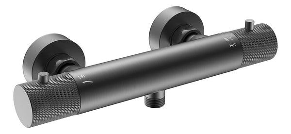 Ribbd thermostatische douchemengkraan hartafstand | 15cm | Gunmetal PVD