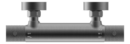 Ribbd thermostatische douchemengkraan hartafstand 15 cm gunmetal PVD - WDtegels