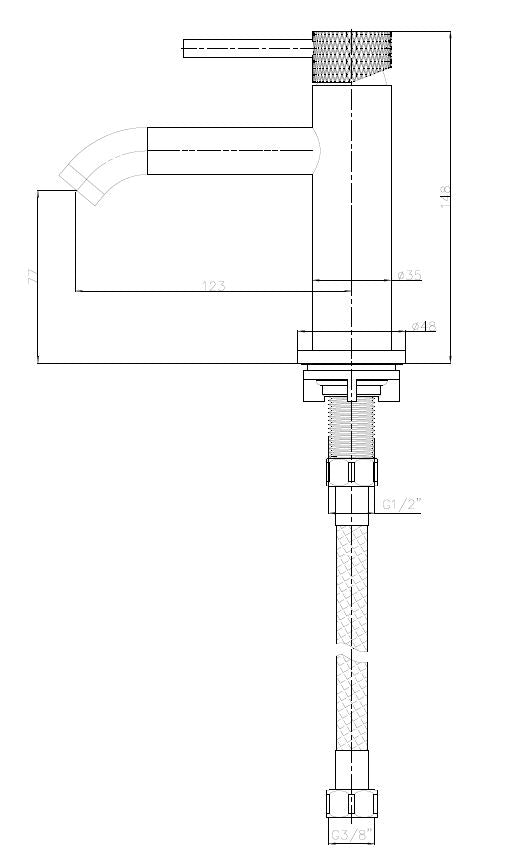 Ribbd fonteinkraan 1/2" | Gunmetal PVD - WDtegels