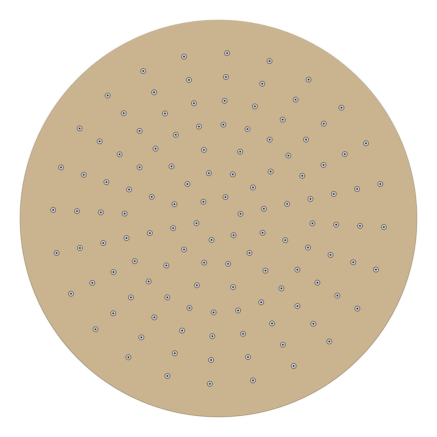 Wiesbaden luxe mess.hoofddouche | Rond | 30x0,8cm | Geborsteld messing - WDtegels