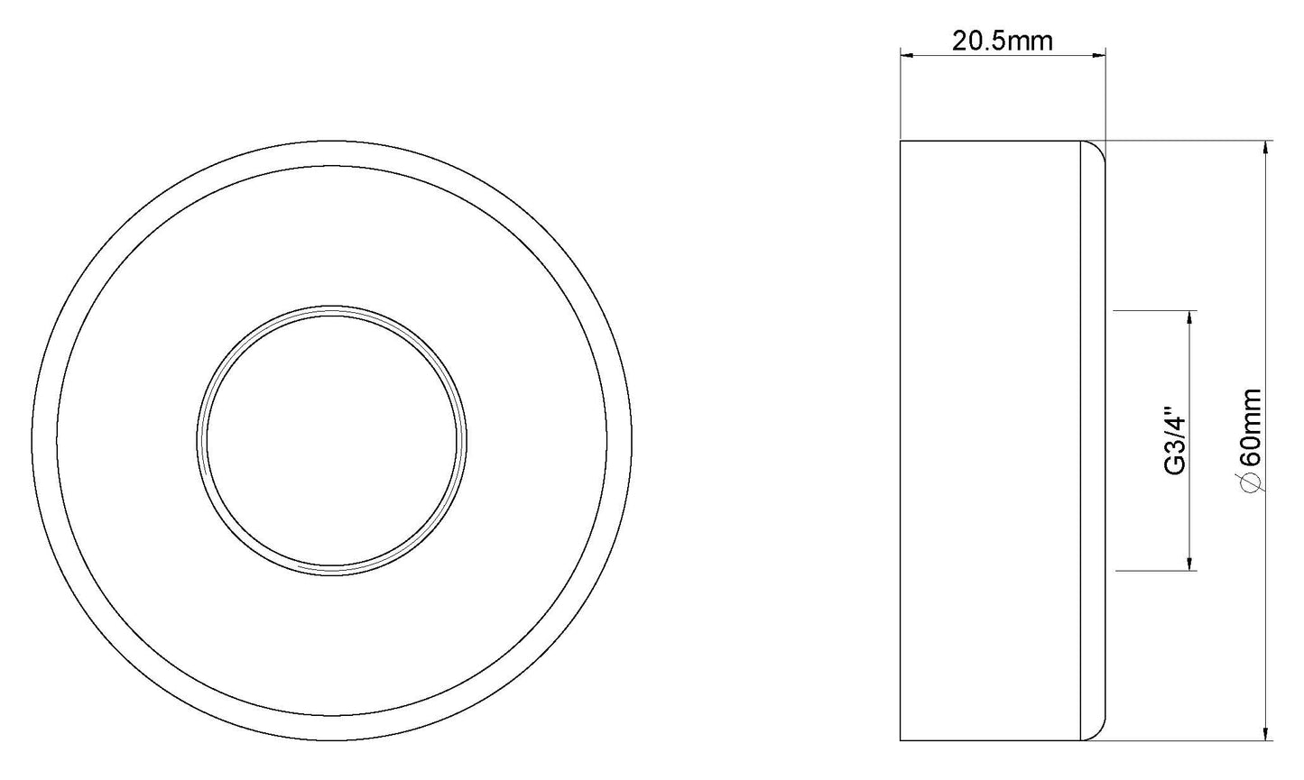 Caral/Cool touch rozet thermostatische badmengkraan geborsteld messing PVD - WDtegels
