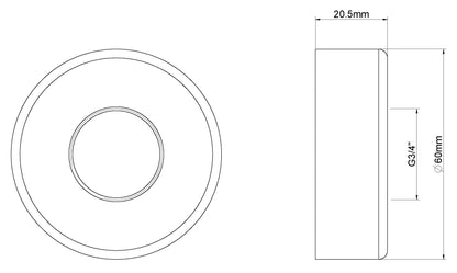 Caral/Cool touch rozet thermostatische badmengkraan geborsteld messing PVD - WDtegels