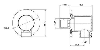 UniMatch wandaansluitbocht rond 1/2" | Geborsteld brons koper PVD - WDtegels