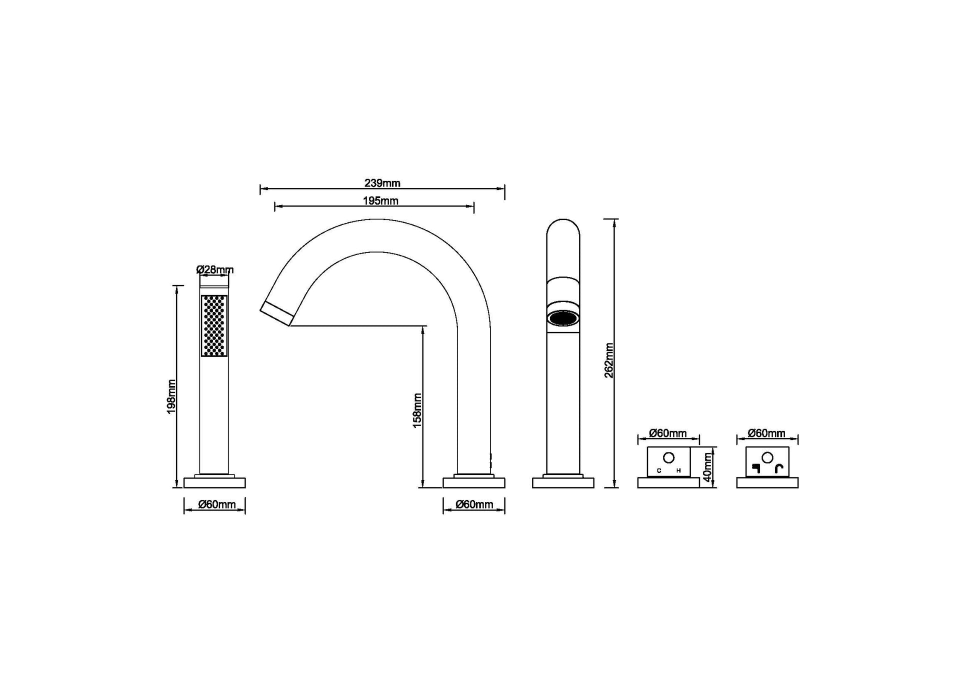 Caral afbouwdeel badrandthermostaat 4-gats | Geborsteld messing PVD - WDtegels