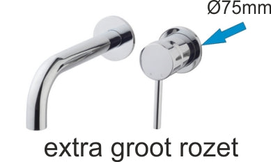 Grifo monomando para lavabo Caral con roseta de 75 mm cromado