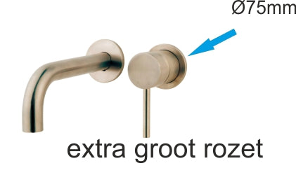 Caral rozet kraangedeelte eenhendel wastafelkraan 75mm geborsteld staal PVD - WDtegels