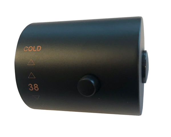 Mando termostático Caral para conjunto de ducha de lluvia termostático, montaje en superficie, negro mate