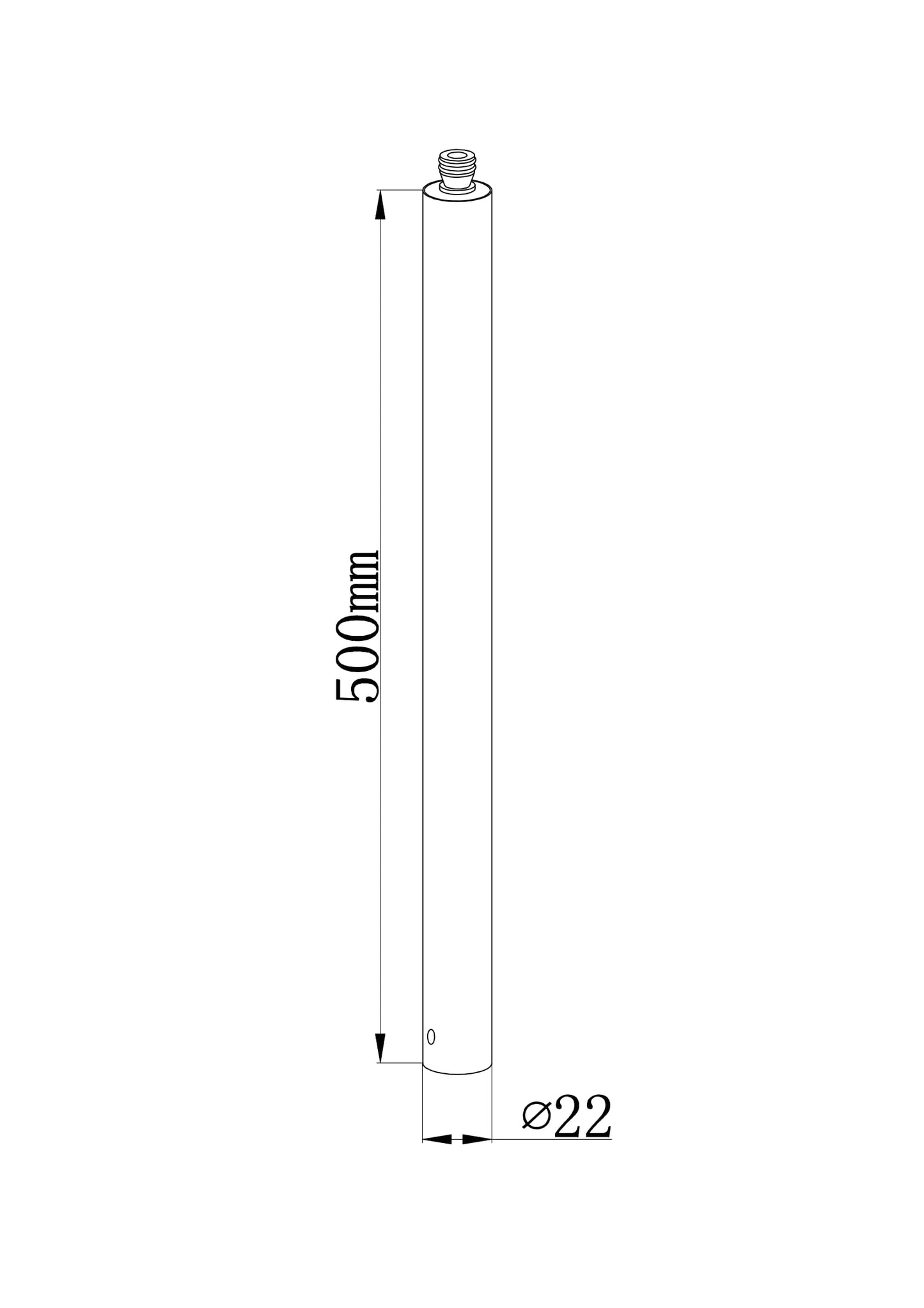 Caral bad verlengbuis 50cm tbv douchestang chroom