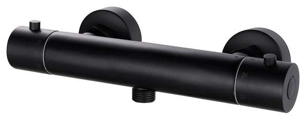 Rio thermostatic shower mixer 15 cm matt black