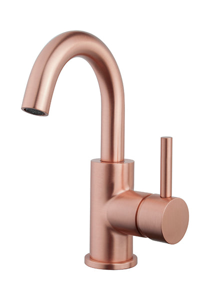 Wiesbaden Caral surface-mounted washbasin tap with swivel spout, brushed copper