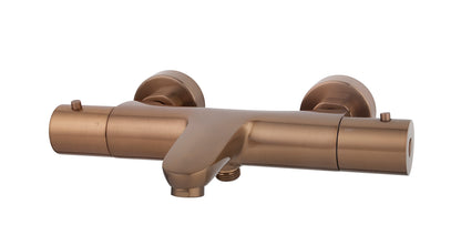 Caral thermostatische badmengkraan geborsteld brons koper PVD - WDtegels
