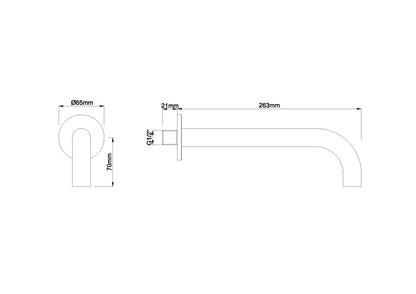 Wiesbaden inbouw-uitloop rond 25cm 1/2'' geborsteld koper - WDtegels