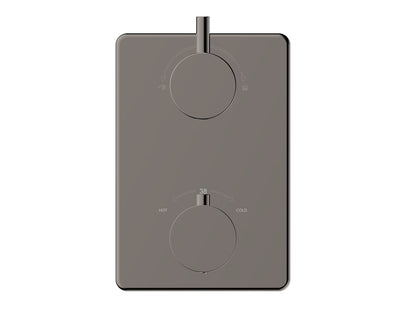 Caral afbouwdeel inbouwthermostaat 2 weg Gunmetal PVD