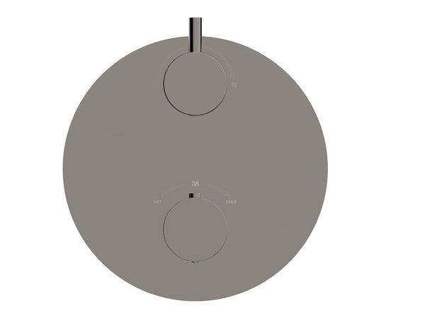 Caral afbouwdeel rond inbouwthermostaat 2 weg | Gunmetal PVD