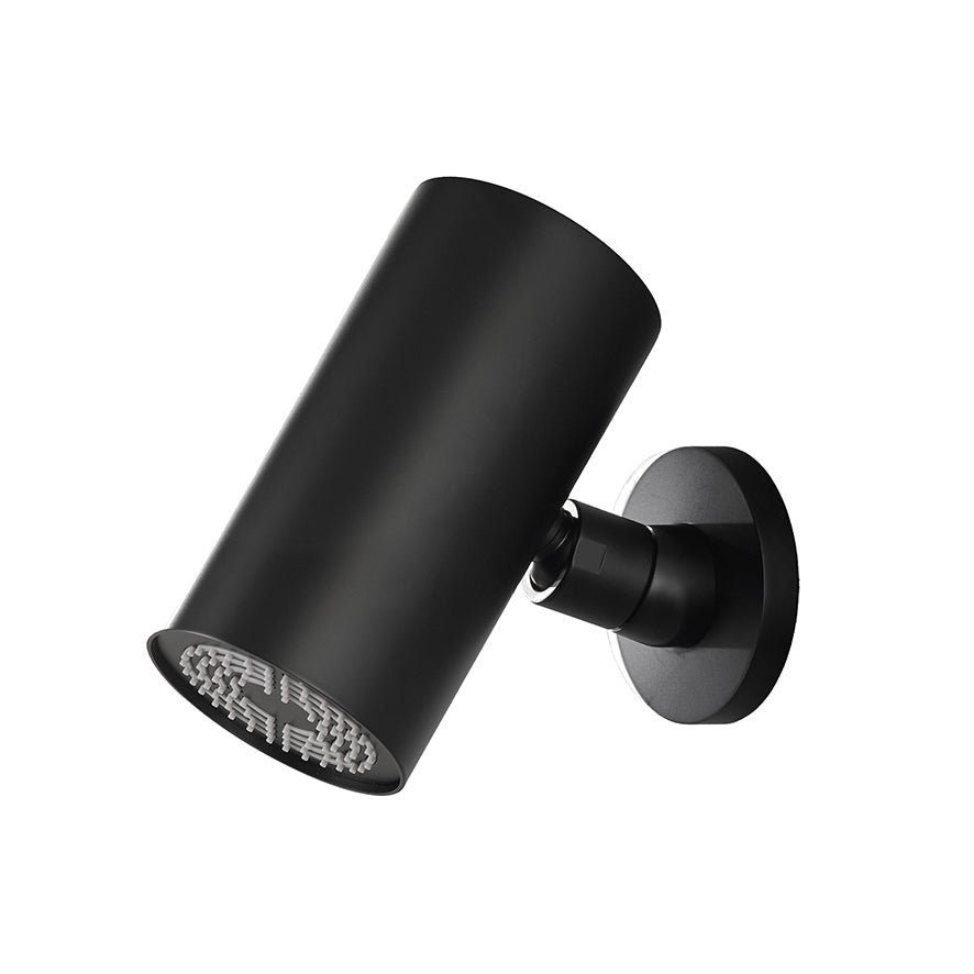 UniMatch Beam hoofddouche rond 1 stand met muurbevestiging mat zwart - WDtegels