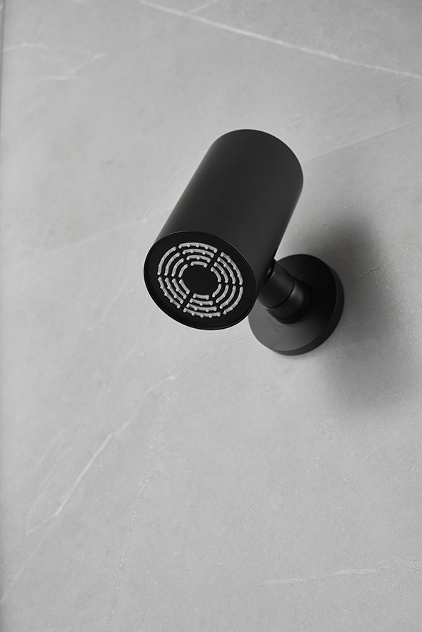 UniMatch Beam hoofddouche rond 1 stand met muurbevestiging mat zwart - WDtegels