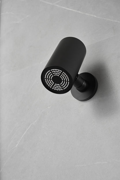 UniMatch Beam hoofddouche rond 1 stand met muurbevestiging mat zwart - WDtegels