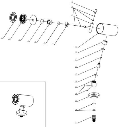 UniMatch Beam hoofddouche | 1 stand met muurbevestiging | Geborsteld messing PVD - WDtegels