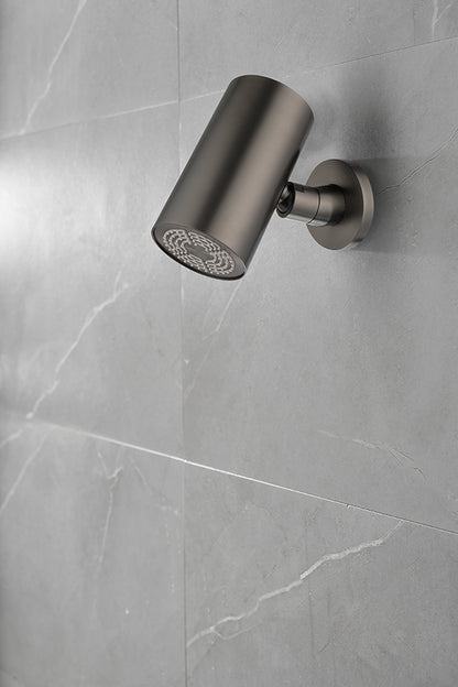 UniMatch Beam hoofddouche rond 1 stand met muurbevestiging gunmetal PVD - WDtegels