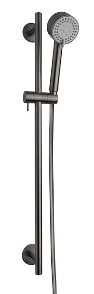 UniMatch Cadans glijstangset compleet met handdouche 3 standen Ø 8 cm gunmetal PVD