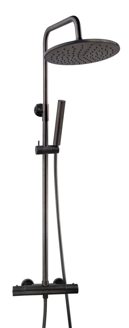Caral thermostatische regendoucheset opbouw gunmetal PVD - WDtegels