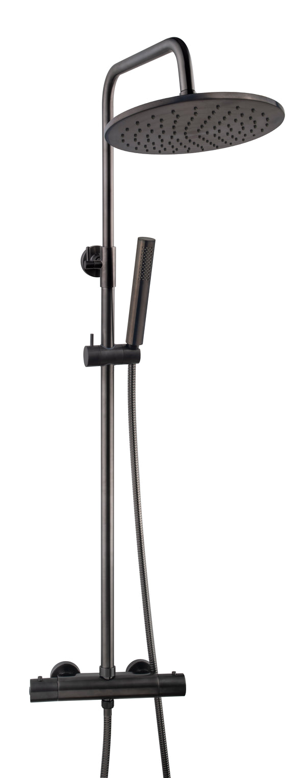 Caral thermostatische regendoucheset | Opbouw | Gunmetal PVD