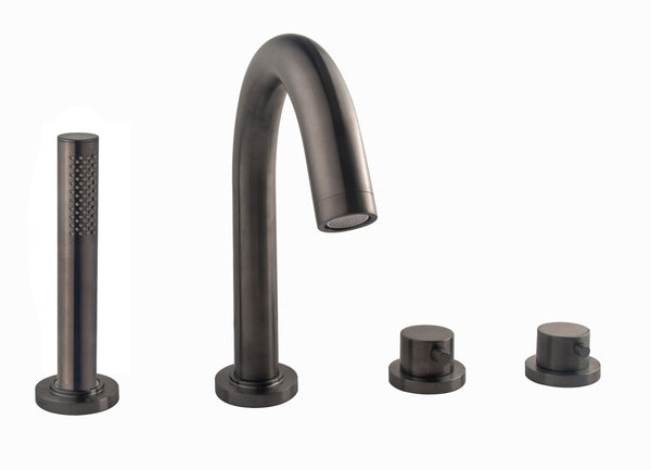 Caral afbouwdeel badrandthermostaat 4-gats | Gunmetal PVD