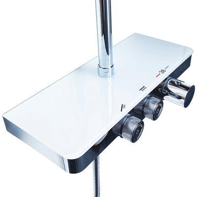 Nuovo thermostatische regendoucheset | Opbouw met planchet | Chroom - WDtegels