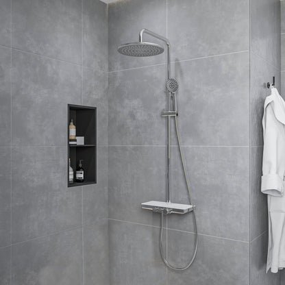 Nuovo thermostatische regendoucheset | Opbouw met planchet | Chroom - WDtegels