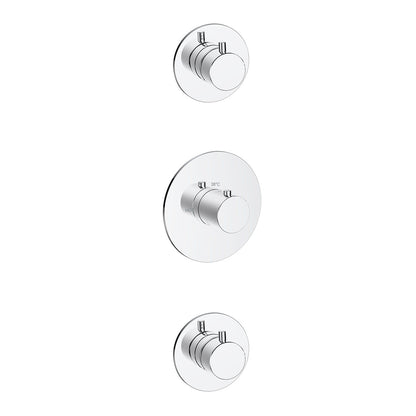 Dreams afbouwdeel thermostatische douchekraan met 2 stopkranen chroom