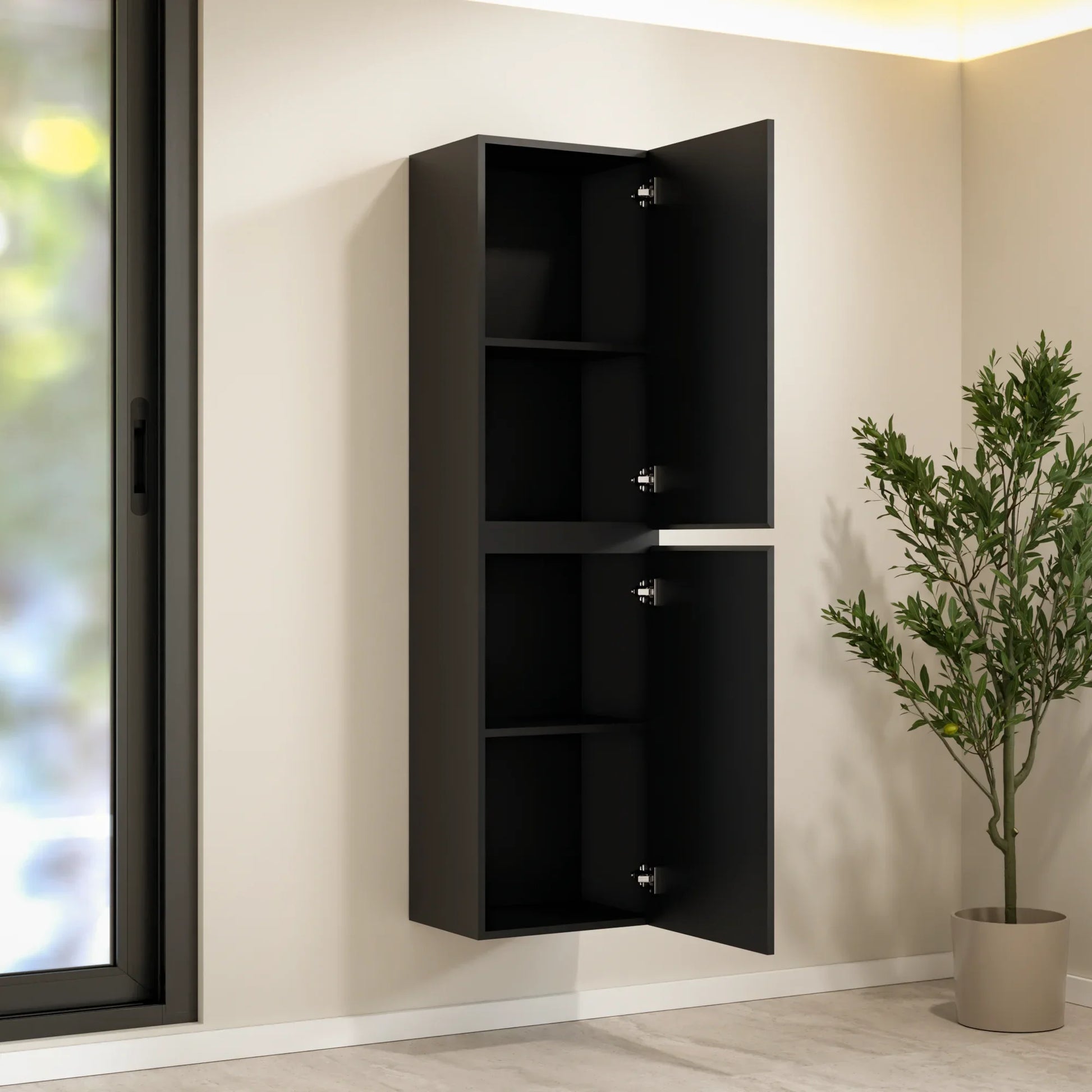 Kolomkast Ruvo - 150cm - Mat zwart - WDtegels