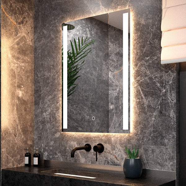 Bathroom mirror - 90x65cm Rectangular - Frameless