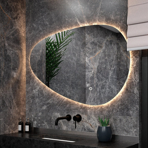 Espejo de baño - 120x75cm Asimétrico - Sin marco