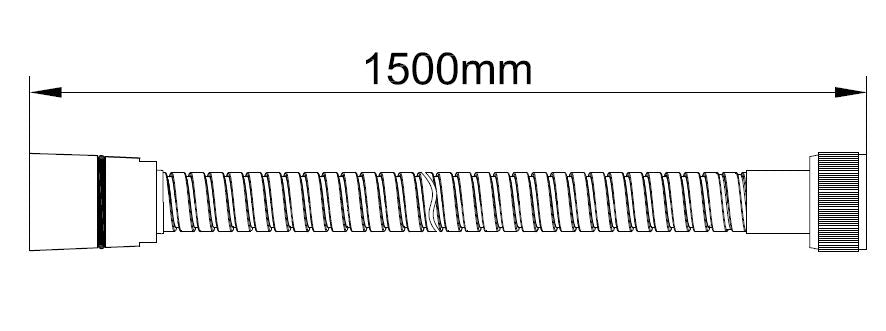 UniMatch doucheslang | Metaal | 150cm | Geborsteld messing PVD