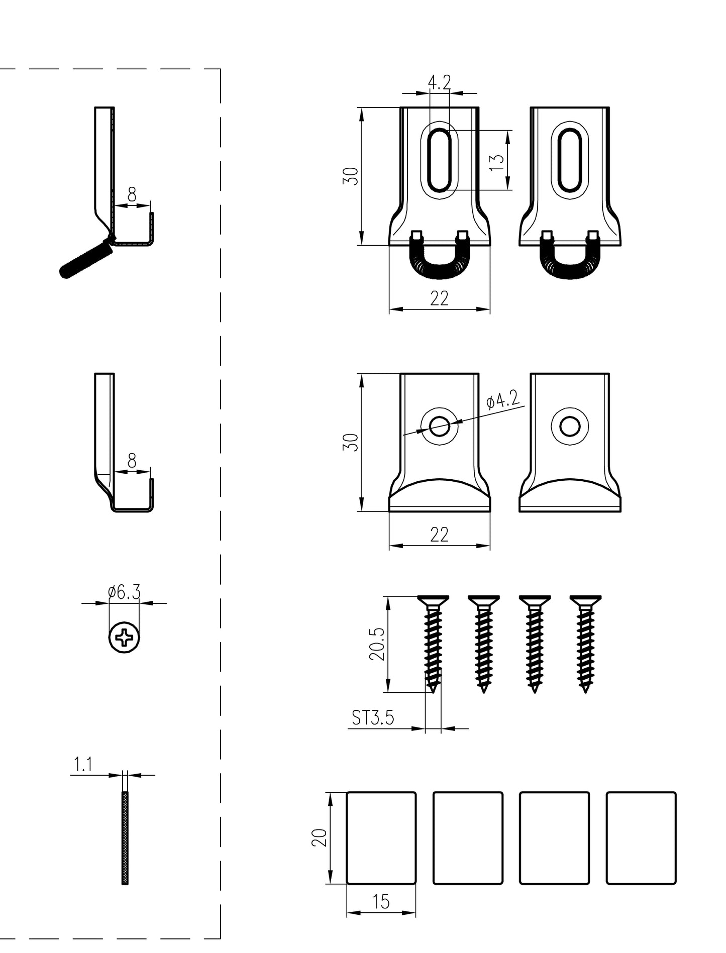 Wiesbaden sets chroom spiegelklemmen