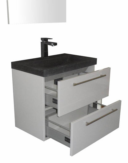 Badmeubel Compact Stone 60 Hoogglans Wit - WDtegels