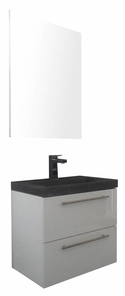Badmeubel Compact Stone 60 Hoogglans Wit - WDtegels
