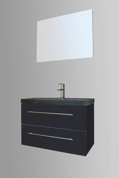 Badmeubel Compact Stone 80 Hoogglans Antraciet - WDtegels