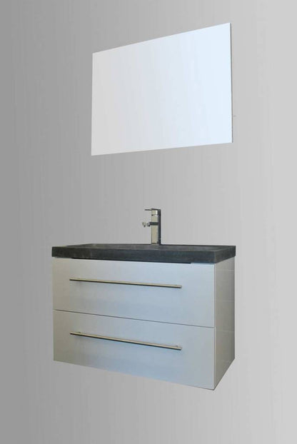 Badmeubel Compact Stone 80 Hoogglans Wit - WDtegels