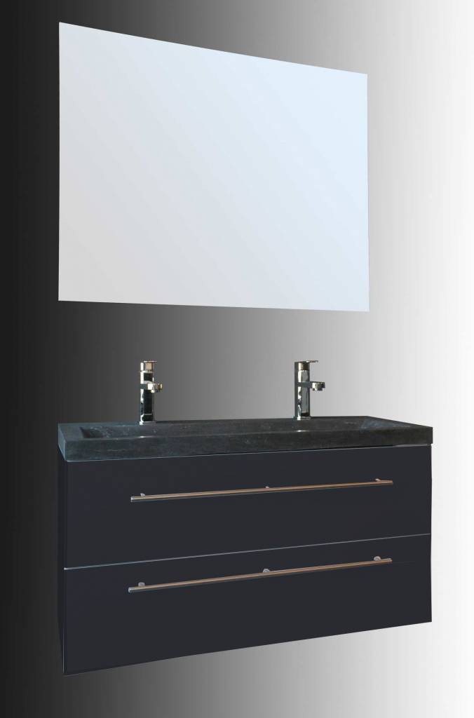 Badmeubel Compact Stone 100 Hoogglans Antraciet - WDtegels