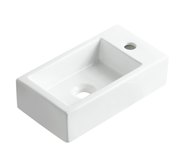 Rhea M fontein rechts | 40x22x11cm | Keramiek glans wit
