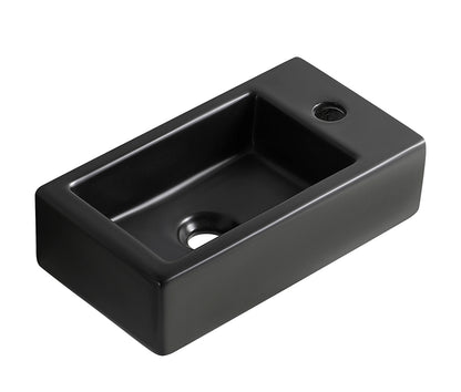 Rhea M fontein rechts 40 x 22 x 11 cm keramiek mat zwart - WDtegels