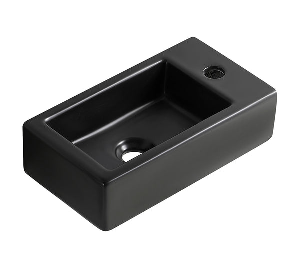 Rhea M fontein rechts | 40x22x11cm | Keramiek mat zwart