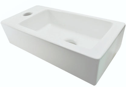 Rhea S mini fontein links 36,5 x 18 x 9 cm keramiek mat wit - WDtegels