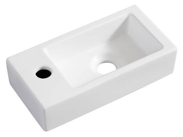 Fuente mini Rhea S izquierda | 36,5x18x9cm | Cerámica blanco mate