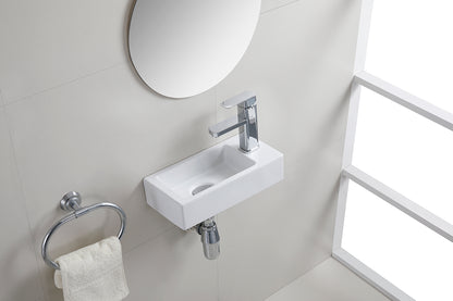 Rhea S mini fontein rechts 36,5 x 18 x 9 cm keramiek mat wit - WDtegels