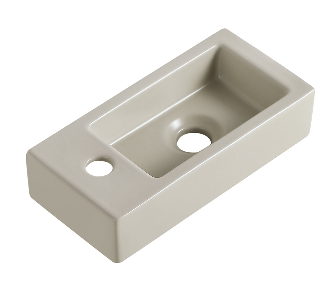 Rhea S mini fontein links 36,5 x 18 x 9 cm keramiek beige