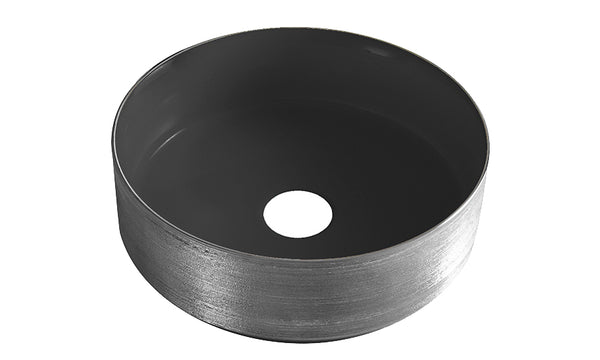 Mondri waskom rond | 36x36x12cm | Mat zwart/gunmetal