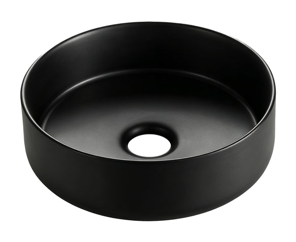 Colosso waskom rond | 36x12cm | Keramiek | Mat zwart